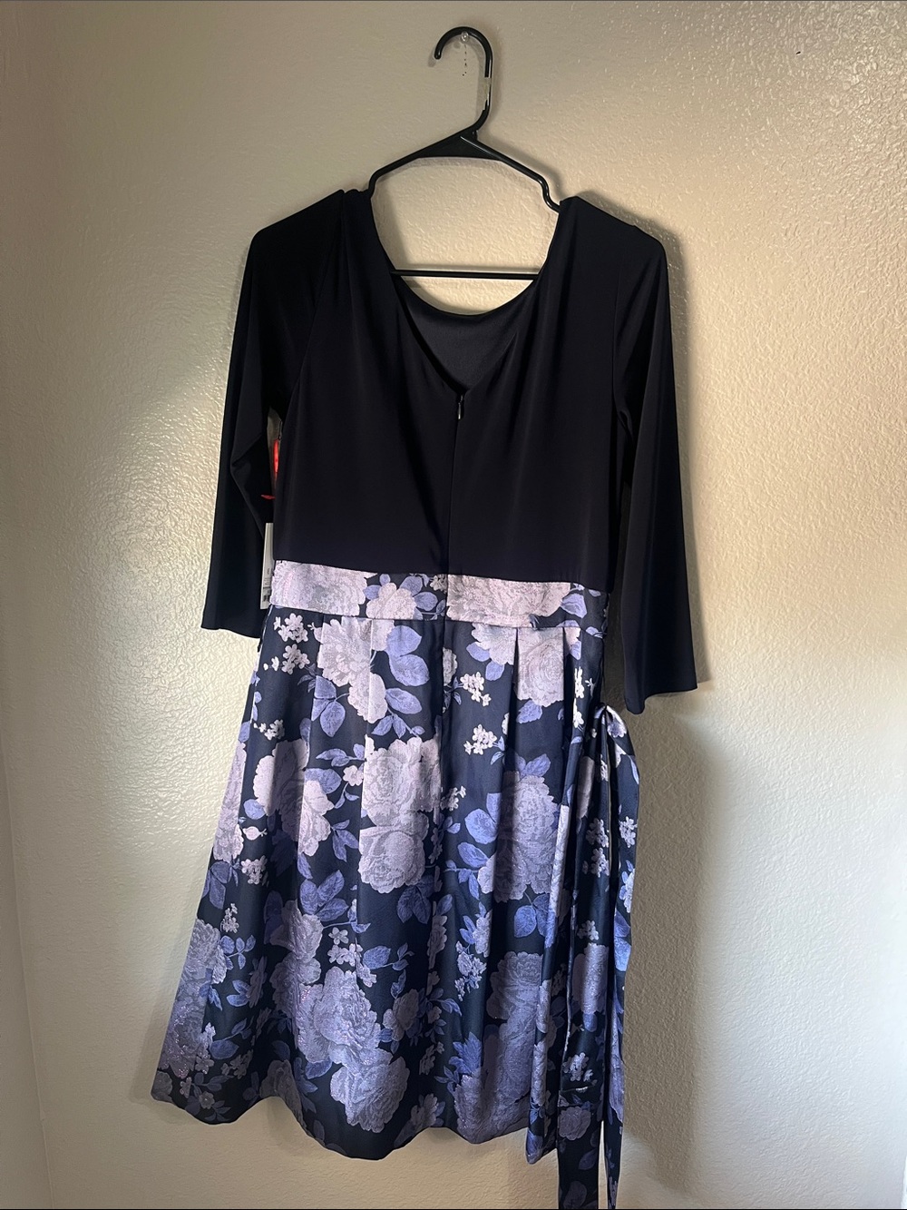 Elle Navy Dress with Lavender Floral Skirt